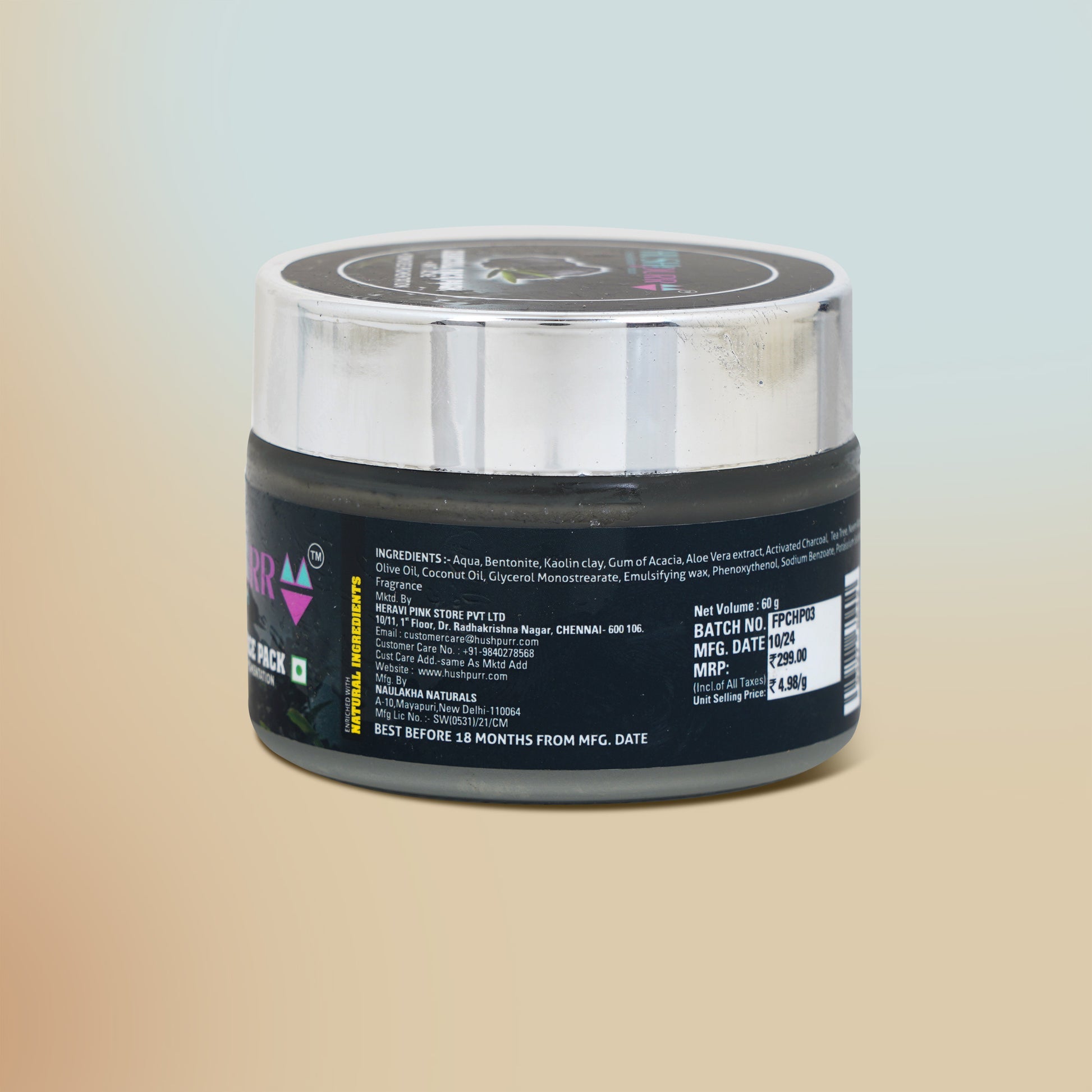 Activated charcoal face mask to remove blackheads and impurities