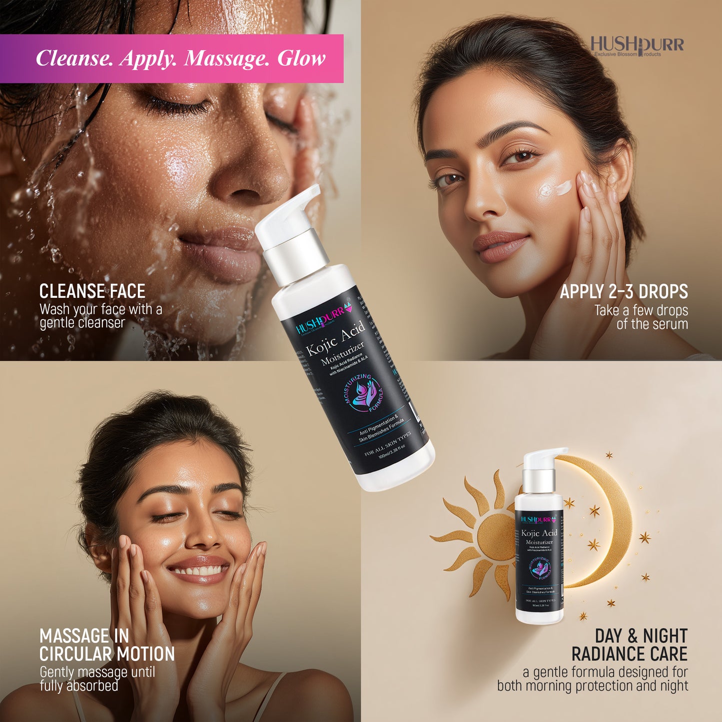 How to apply Kojic Acid Moisturizer daily routine