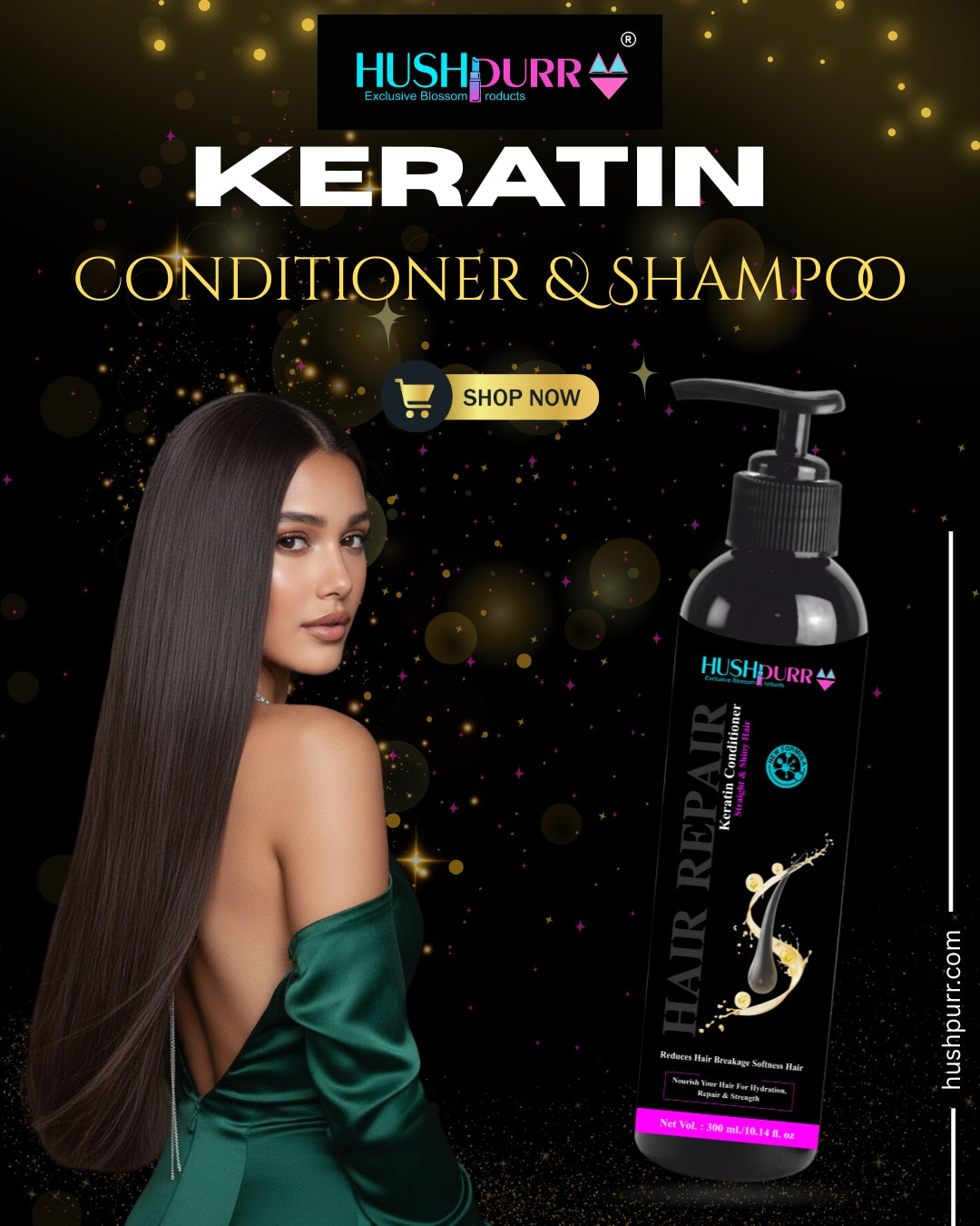 Keratin Hair Repair Combo with Rosemary Oil ,Shampoo & Conditioner (Pack of 3)