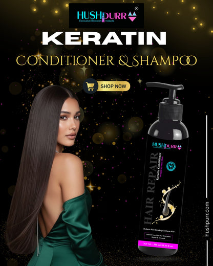 Keratin Hair Repair Combo with Rosemary Oil ,Shampoo & Conditioner (Pack of 3)
