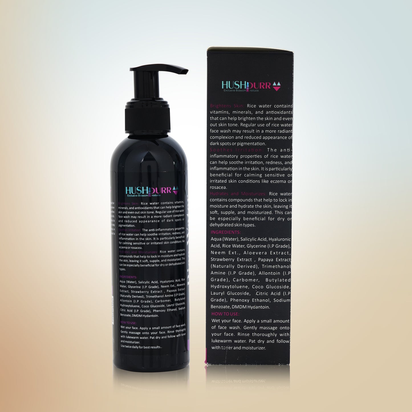 Korean inspired rice water cleanser for glass skin and gentle deep cleansing