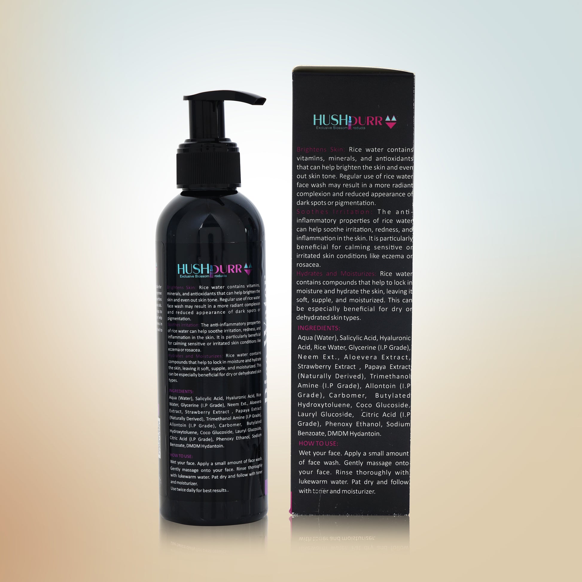 Korean inspired rice water cleanser for glass skin and gentle deep cleansing