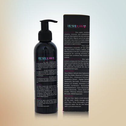 Korean inspired rice water cleanser for glass skin and gentle deep cleansing