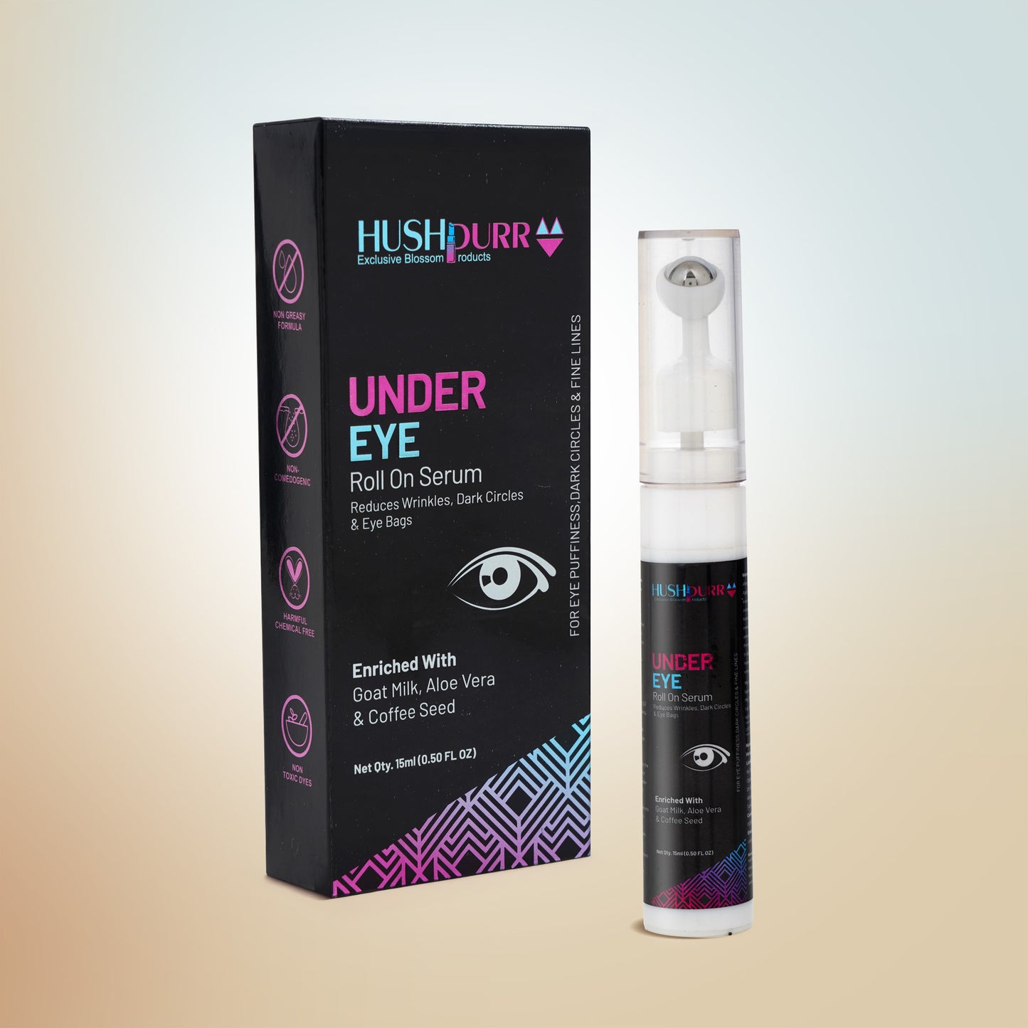 Under eye roll on serum for dark circle removal – HushPurr