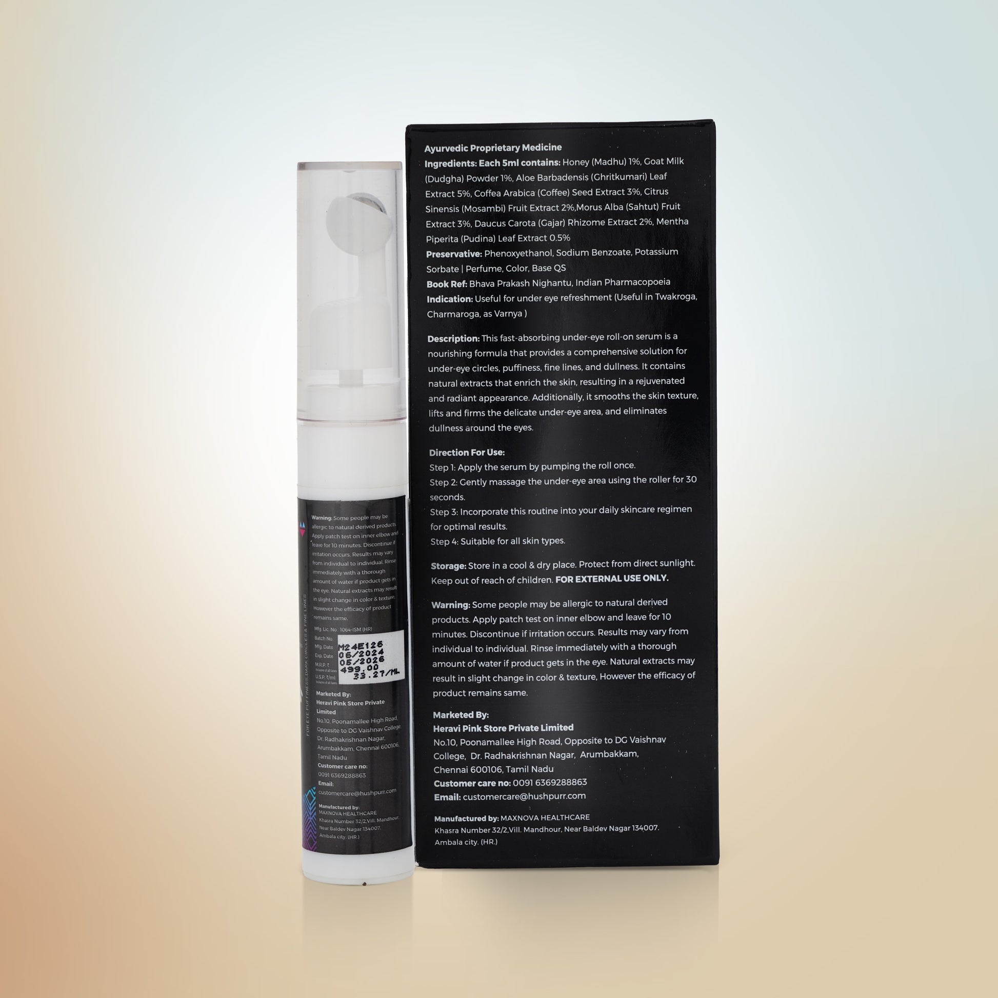 Vitamin C under eye serum roll on for fine lines and wrinkles